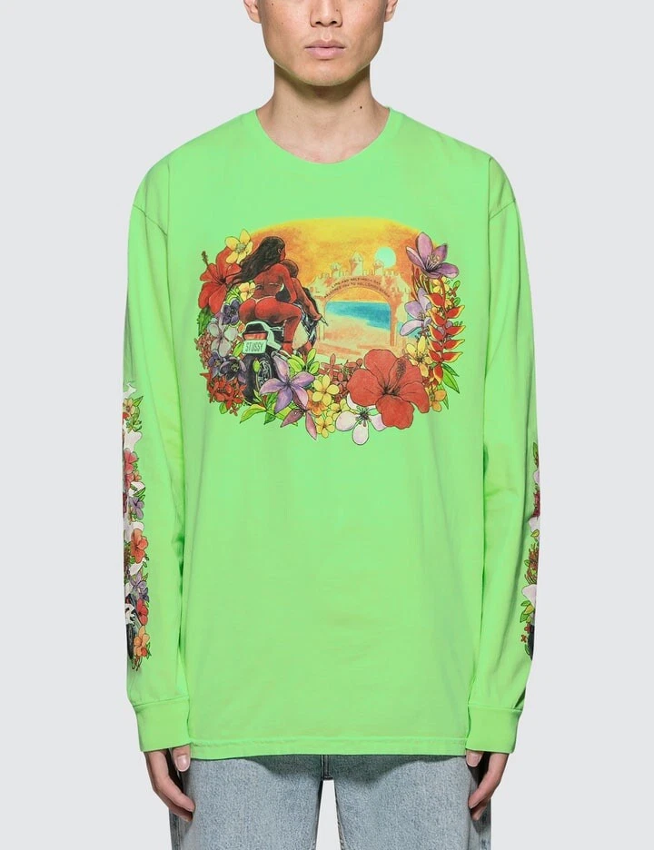 stussy green long sleeve