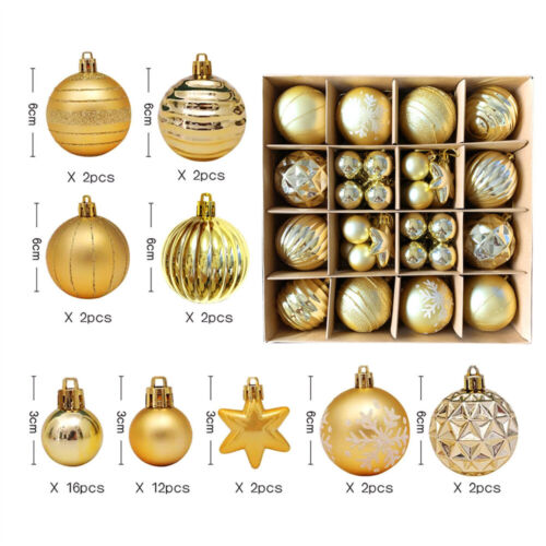 Christmas Tree Balls Home Decor Glitter Baubles Party Wedding Ornament - Picture 1 of 13
