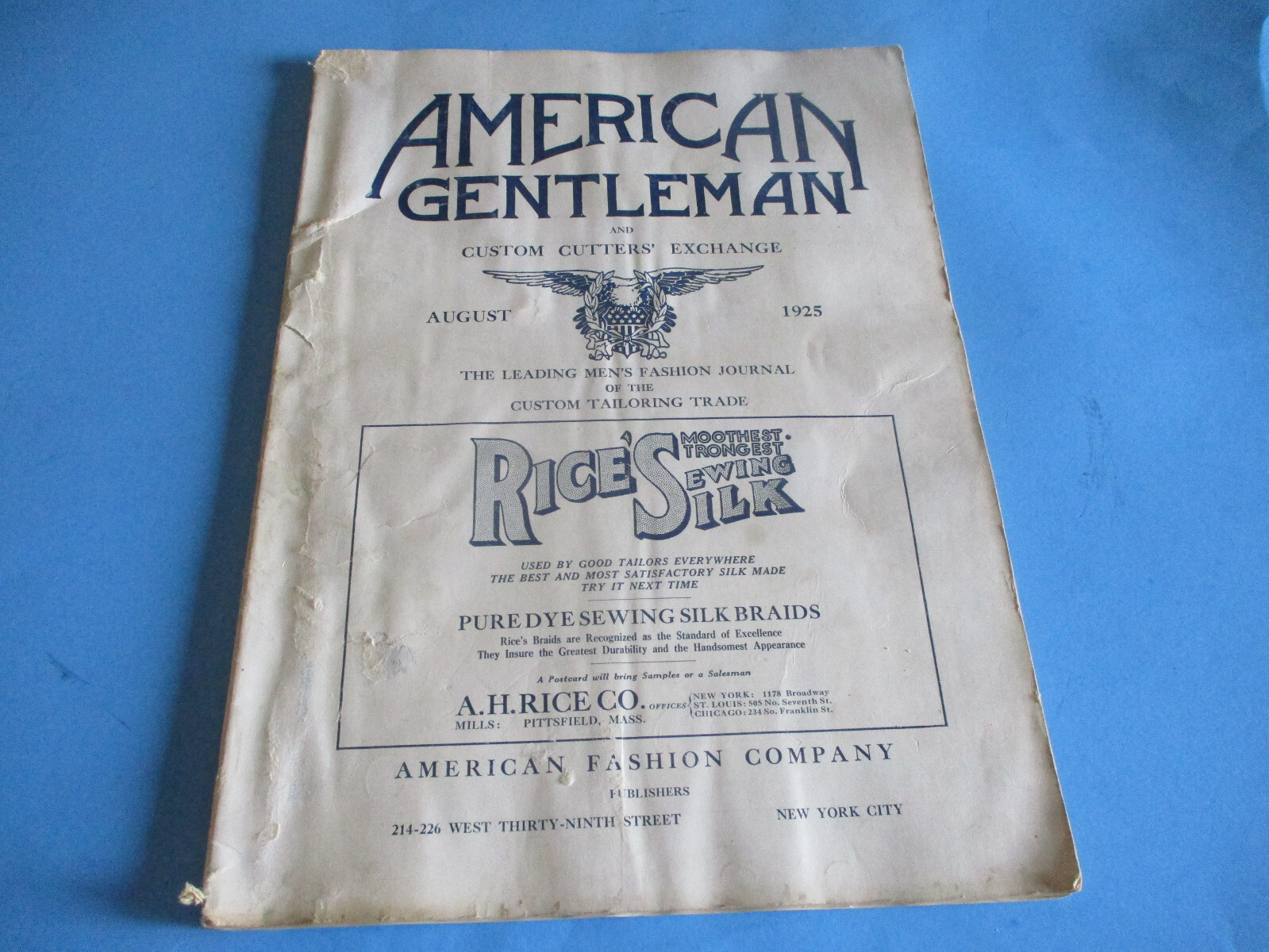 1925 Journal The American Gentleman Mens Fashion Guide Tailoring Trade Magazine
