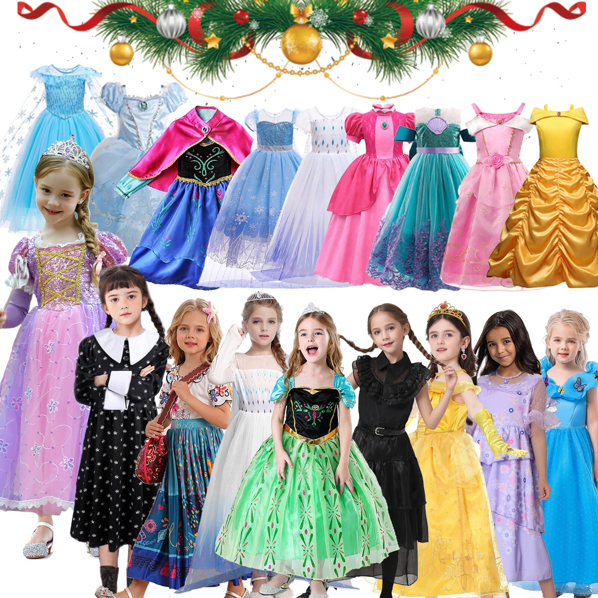 strapless open back dress Princess Costumes for Girls Elegant Puff Dress Long Dresses Stylish Pr –  deaotoys main image 1