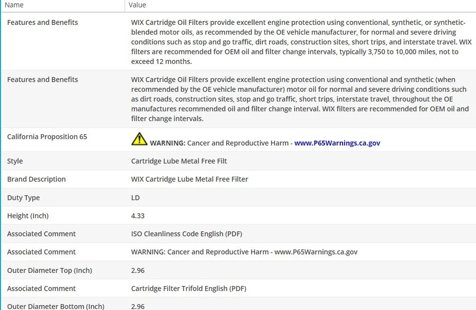 Filtro de óleo tipo fabricante de equipamento original WIX para BMW ALPINA B7 2017-2018 V8-4.4L - Imagem 3 de 4