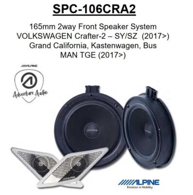 Alpine SPC-106CRA2 Lautsprecher kompatibel mit VW Crafter 2 Grand California 