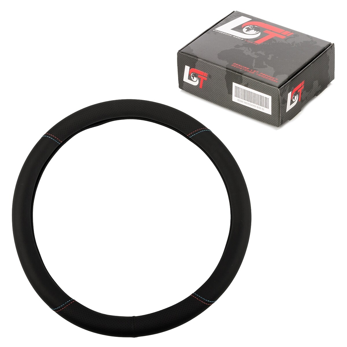 Steering wheel cover Ø 38 cm 15"" black red blue for VAUXHALL