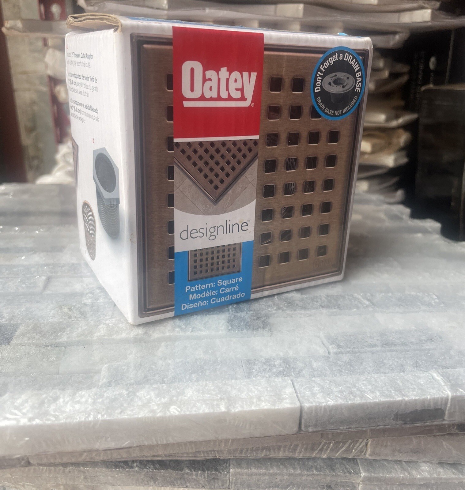 Oatey Designline 4”x4” Champagne Bronze Square Shower Drain w/Drain