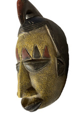 MASK VINTAGE WOOD 13" BIRD ON HEAD MASK HOME DECOR MASK