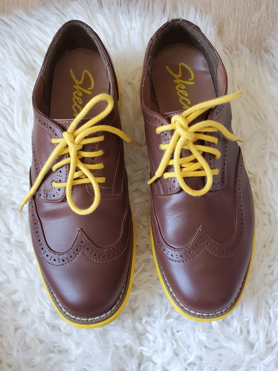 Skechers Brogue Derby Shoes Mens 9 Brown Leather Wingtip Chunky Y2K Casual Dress VTG Sketchers Wingtip Brogue Size Mens 11 | Mercari main image 2
