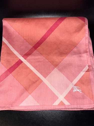 Burberry Pink Women’s Handkerchief Logo Cotton Scarf 19” x19"