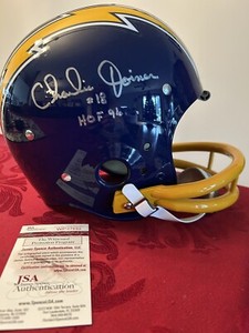 Charlie Joiner autographed TK helmet Chargers HOF w/ inscriptions JSA