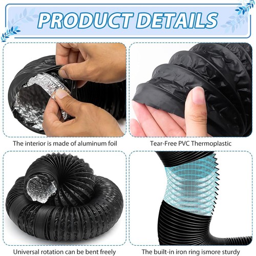 Ø100/125/150mm Abluftschlauch Alu/PVC Schlauch Flexrohr Lüftungsrohr Klimaanlage - Bild 6 von 14