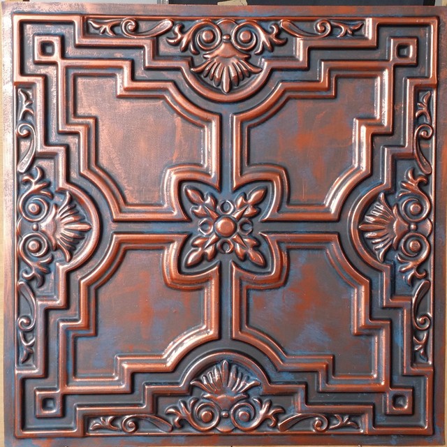Ceiling Tile Faux Tin Rustic Copper Restaurant Bar Wall Panels