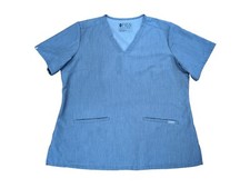 Figs Scrub Top Womens XL Gray V Neck Casma Three Pocket Style FW1100