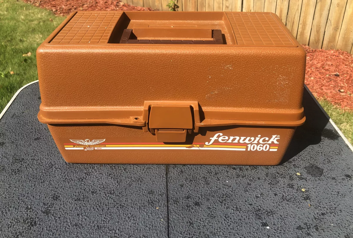 Vintage Fenwick Woodstream 1060 Folding 3-Tray Fishing Tackle Box. With  Acces