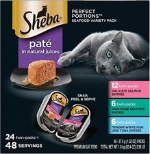 SHEBA Perfect Portions Pat Wet Cat Food Trays 24 Count, 48 Servings
