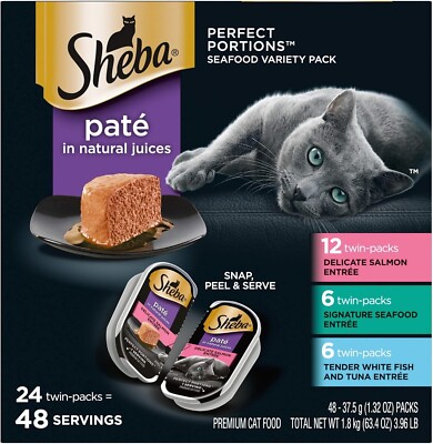 SHEBA Perfect Portions Paté Wet Cat Food Trays (24 Count, 48 Servings)