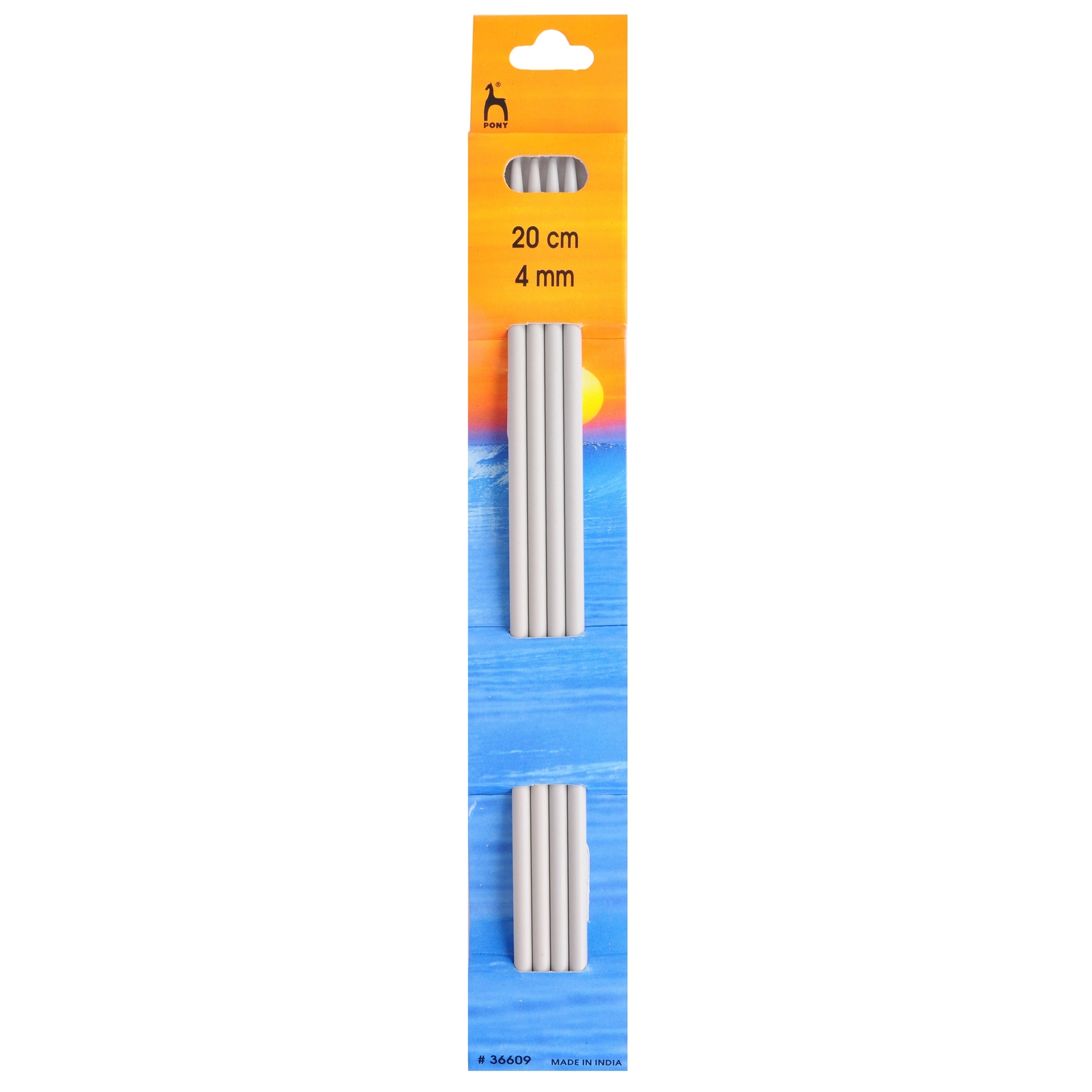 Pony P36609 Double Ended Knitting Pins, Aluminium, Multi-Colour, 4mm - Image 2
