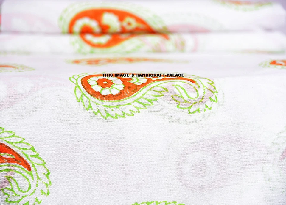 Tela india de gasa de algodón con estampado de cachemira de 10 yardas Foto 3 de 3