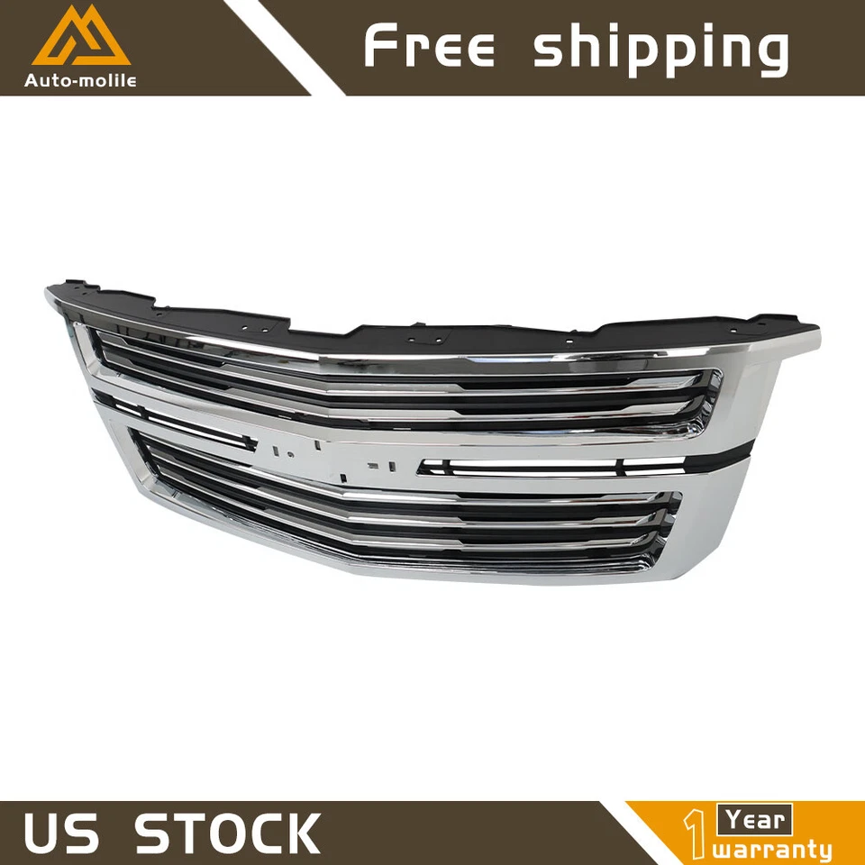Parrilla superior delantera cromada 22936489 para Chevrolet Tahoe/Suburban 2015-2020 Foto 2 de 4