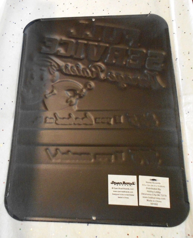 Open Roads Funny Garage Shop Rates Tin Sign - Image 2 of 2