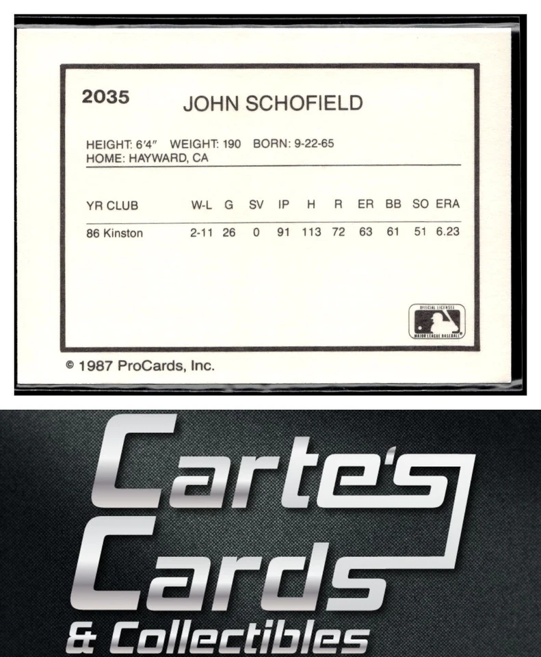 John Schofield 1987 ProCards #2035 Port Charlotte Rangers - Image 2 of 2