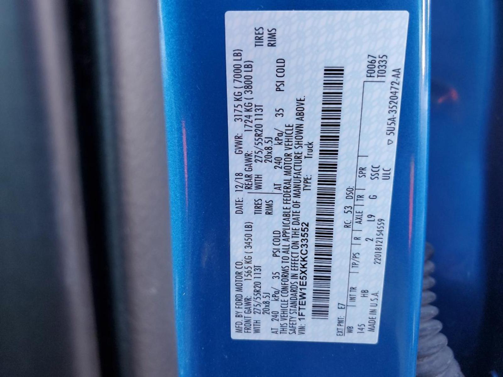 201820 FORD F150 Crew Cab (Front Seat) Leather Heated OEM Cooled Right