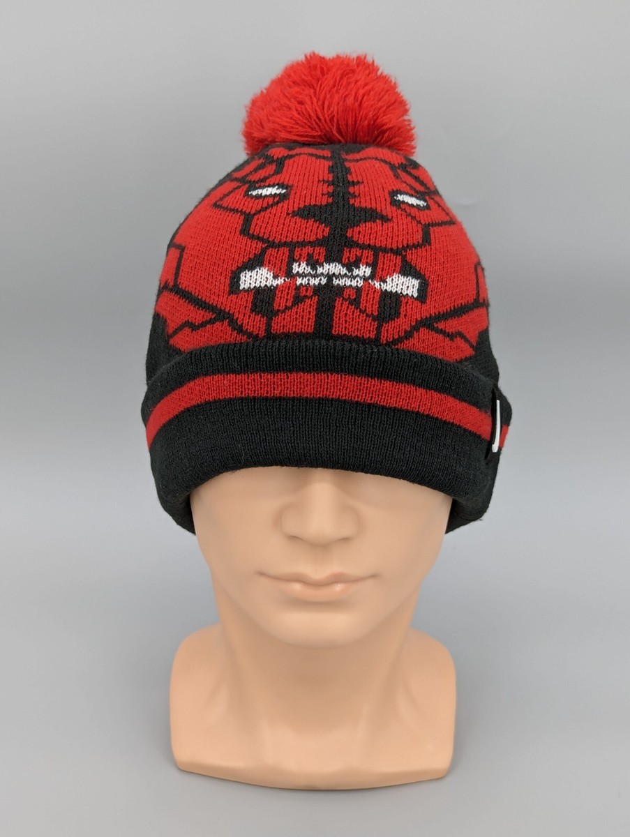 Nike Youth Lebron James Black Red Pom Beanie Winter Stocking Hat