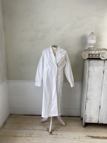 Duster Antique / Vintage 1930's nurses outfit uniform nurse old white cotto - Picture 5 of 10