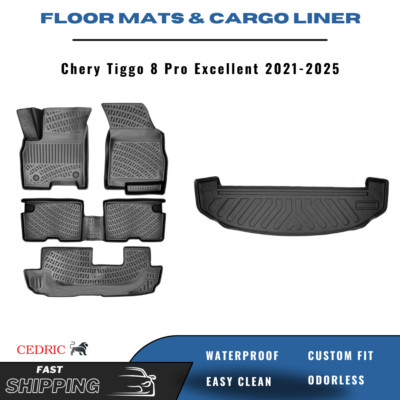 Car Floor Mats & Cargo Liner for Chery Tiggo 8 Pro Excellent 2021-2025 FULL Set
