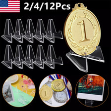 2-12x Acrylic Stands Mini Coin Display Stand Easel Holder Rack Shelf for Medals