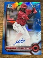 2022 Bowman Chrome Draft Michel Triana 1st Blue Refractor Auto /150 Reds SSP