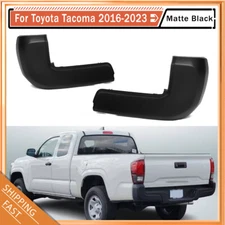 Rear Bumper End Cap Cover Matte Black Set For Toyota Tacoma 2016-2023 W/O Sensor