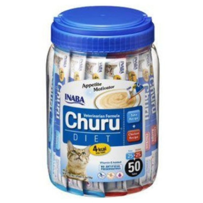 50x14 g INABA Churu Diet Katzensnacks Leckerlis Thunfisch & Huhn jedes Alter