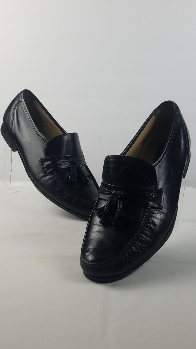Bostonian Shoes Black Leather Slip On Tassel Loafers Size 13  display picture 1