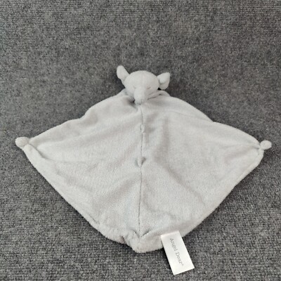 Angel Dear Elephant Lovey Security Blanket Gray Plush Baby Soother Knotted Ends