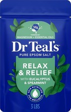 Dr Teal's Epsom Salt Magnesium Soak, Relax Relief with Eucalyptus Spearmint