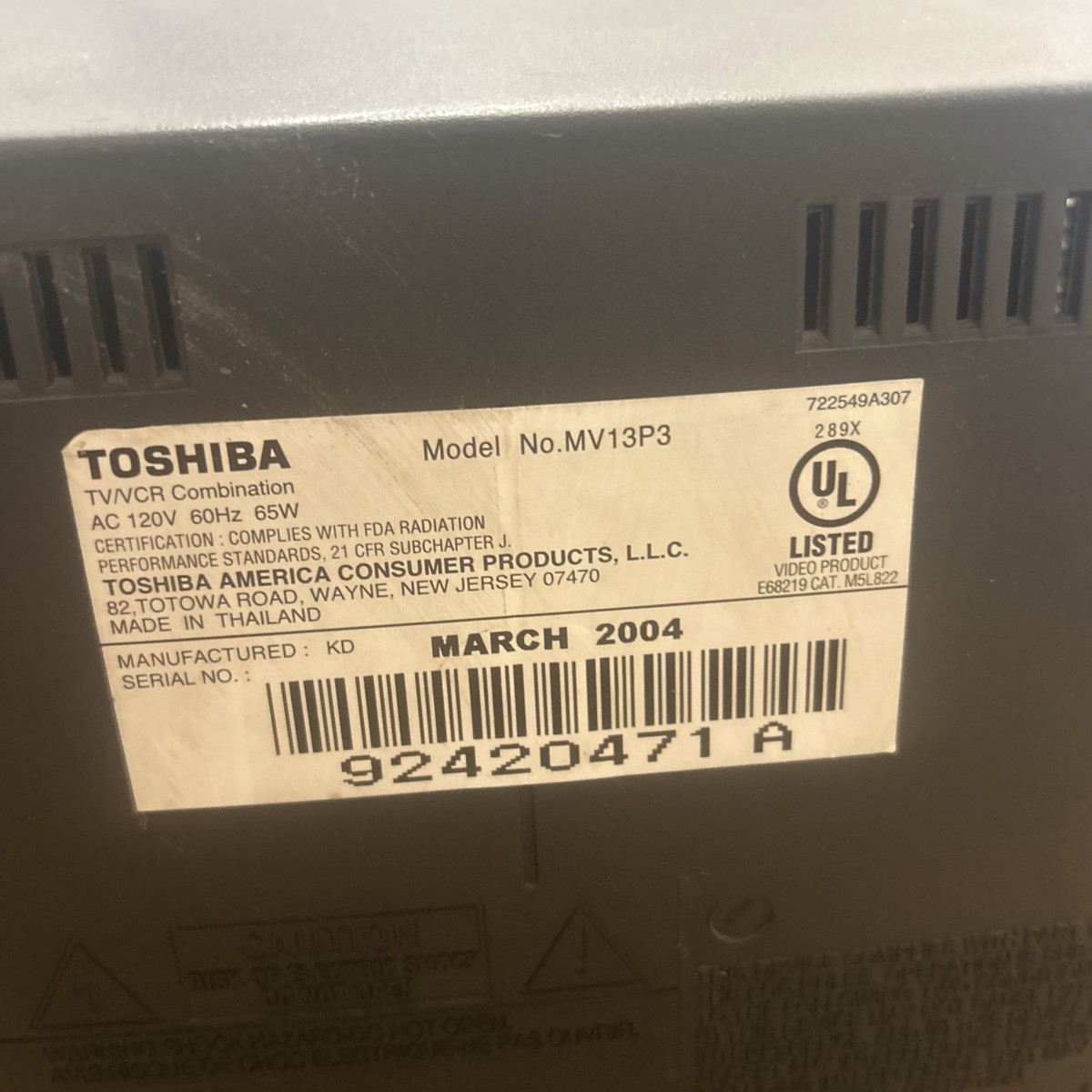 Toshiba MV13N2W 13