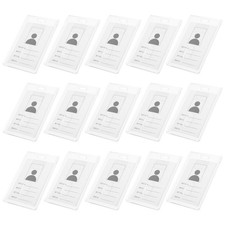 15 Pcs Transparent Id Badge Holders Clear Plastic Card Sleeve Protectors