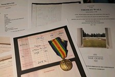 WW1 Victory Medal Pte Wall, 1st Royal Fusiliers, Intelligence Corps, Died 1918