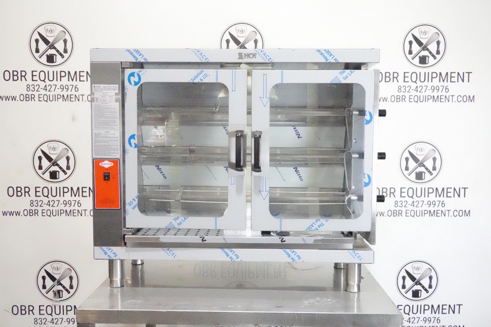 NEW EMPERO 3 ROLLER VERTICAL NATURAL GAS ROTISSERIE MODEL EMP.3EG-USA (CAPACITY