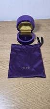 Genuine GUCCI Purple Velvet Clam Style Ring Box - Dust Bag. 9cm-9cm-6cm