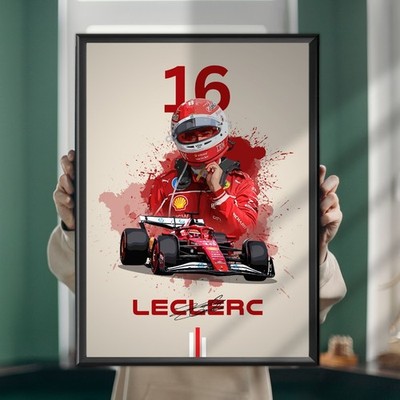 Charles Leclerc 2025, Scuderria Ferrari, Druck, Wandbild, F1, Poster, Formel 1