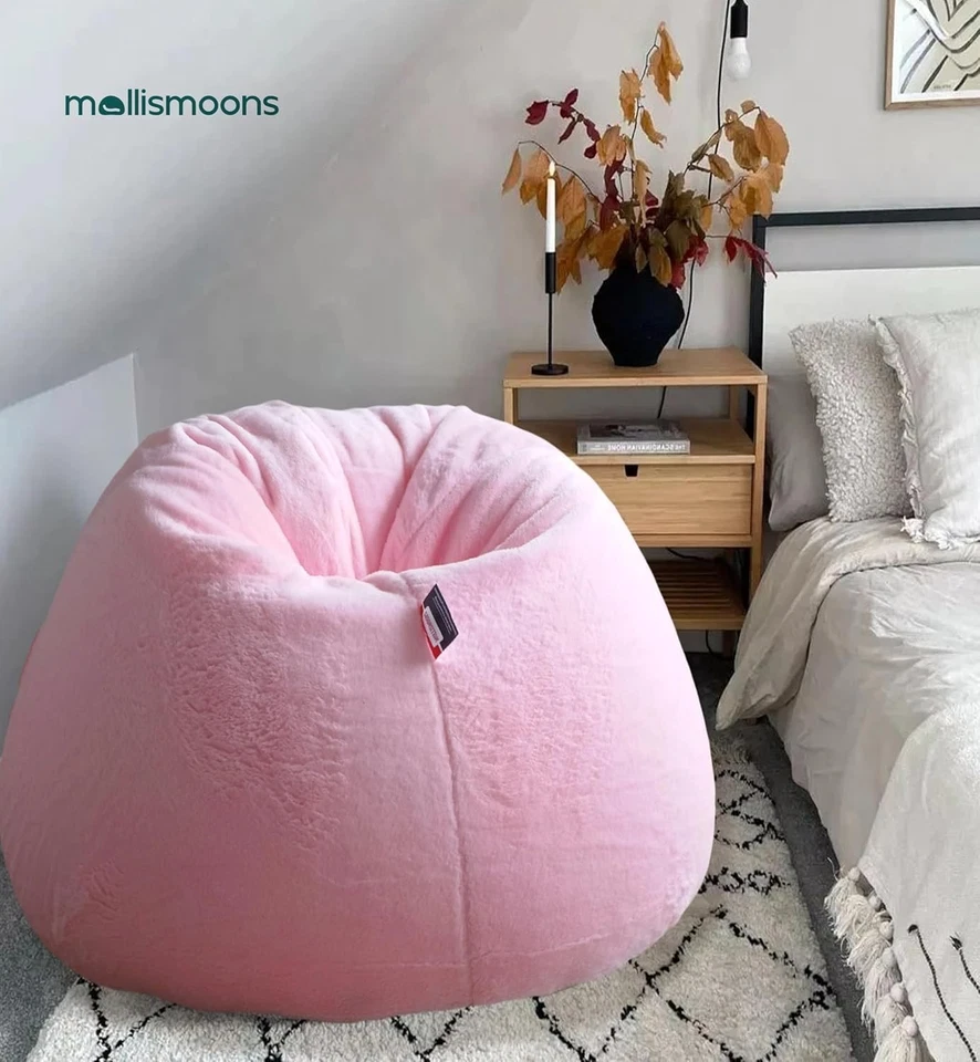 Fell Sitzsack Stuhl Sofabezug Rosa ohne Bohnen Wohnzimmer mit Komfort XXXL - Bild 4 von 4