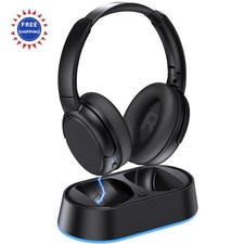 Swiitech Wireless Headphones for TV Watching with Transmitter Charging Base