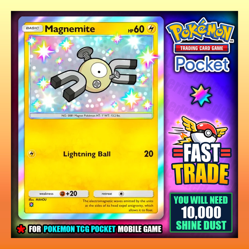 Pokemon TCG Pocket - Magnemite - Shiny Card - Fast Trade - English ✅