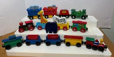 3 Toy Wood/Plastic Trains Melissa/Doug-Maxim Enterprises-Circus-Brio Compatible