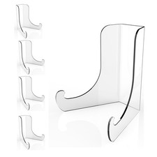 Boloyo Flat Back Acrylic Plate Display Stand , 6 Inch 5PC Clear Acrylic Displ...