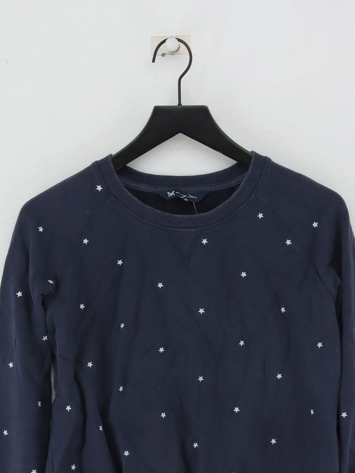 VETEMENTS Abbigliamento Crew Felpa Donna con Cappuccio UK 12 Blu 100% Cotone Pullover