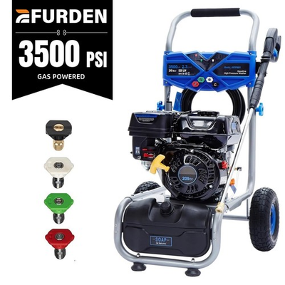 #ad Efurden Gas Powered Washer Cold Water 3500 PSI 2.3 GPM Gas Pressure Washer Blue $255.49