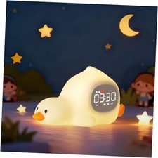 Alarm Clock with Night Light for Kids with Sleep Training and Sound Laying Duck