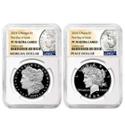 2024-S $1 Proof Morgan and Peace Silver Dollar 2pc Set NGC PF70UC FDI Morgan