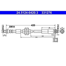 ATE 24.5124-0420.3 Bremsschlauch für FORD C MAX FOCUS C MAX I DA HCP DP DB FCH